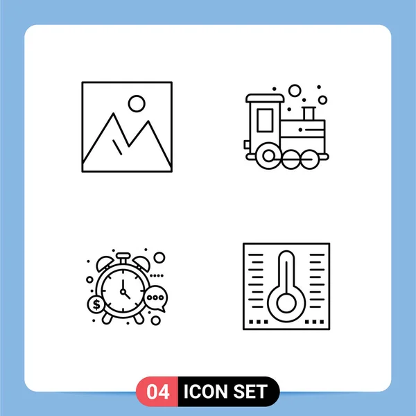 Stock Vektorové Ikony Balení Čárové Značky Symboly Pro Dekor Management — Stockový vektor