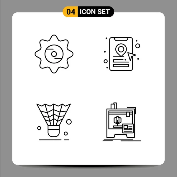 Stock Vector Icon Pack Mit Linienzeichen Und Symbolen Für Flaschen — Stockvektor