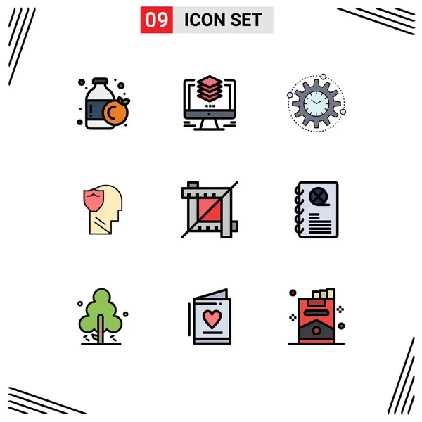 Stock Vector Icon Pack Mit Zeilenzeichen Und Symbolen Für Daten — Stockvektor