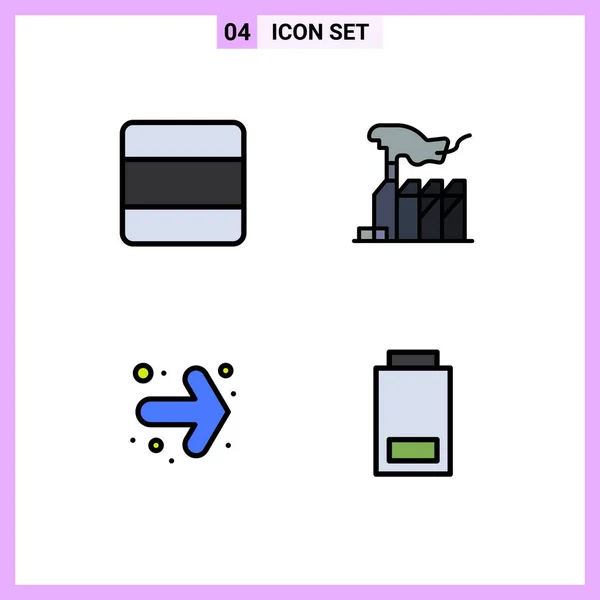 Interface Usuário Filledline Flat Color Pack Modern Signs Symbols Grid — Vetor de Stock