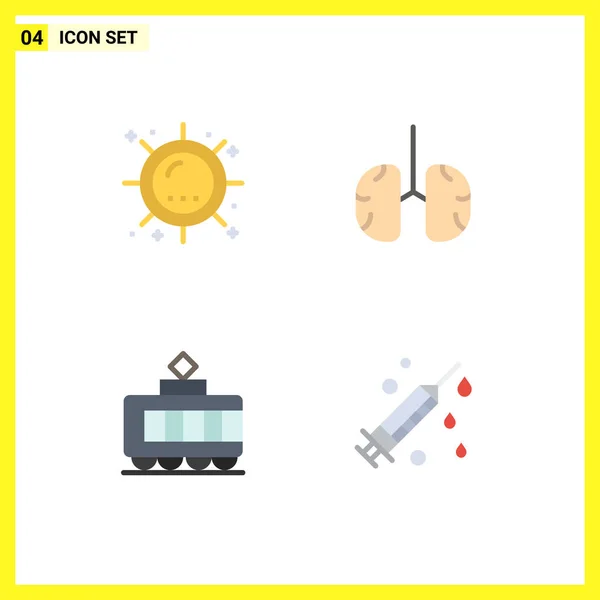 User Interface Pack Basic Flat Icons Heat Healthcare Sunlight Biology — Stockový vektor