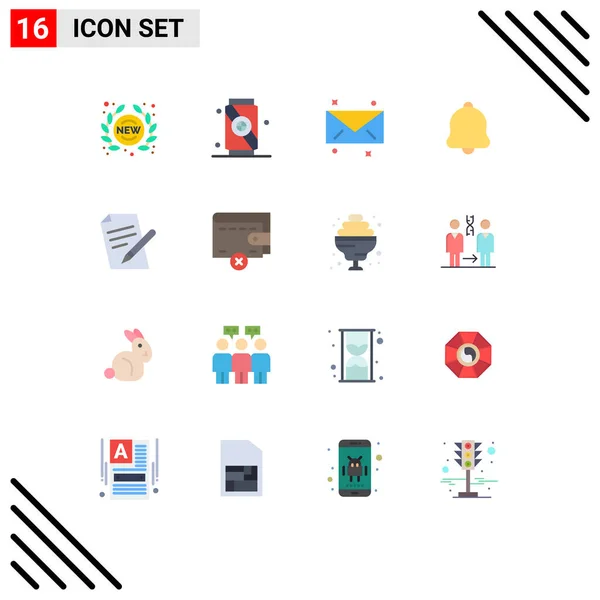 Universal Icon Symbols Group Modern Flat Colors Pen File Message — Διανυσματικό Αρχείο