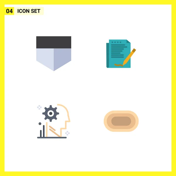 Packung Mit Kreativen Flat Icons Von Protect Prozess Report Papier — Stockvektor