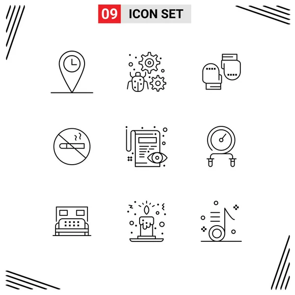 Stock Vector Icon Pack Van Line Signs Symbolen Voor Bewerken — Stockvector