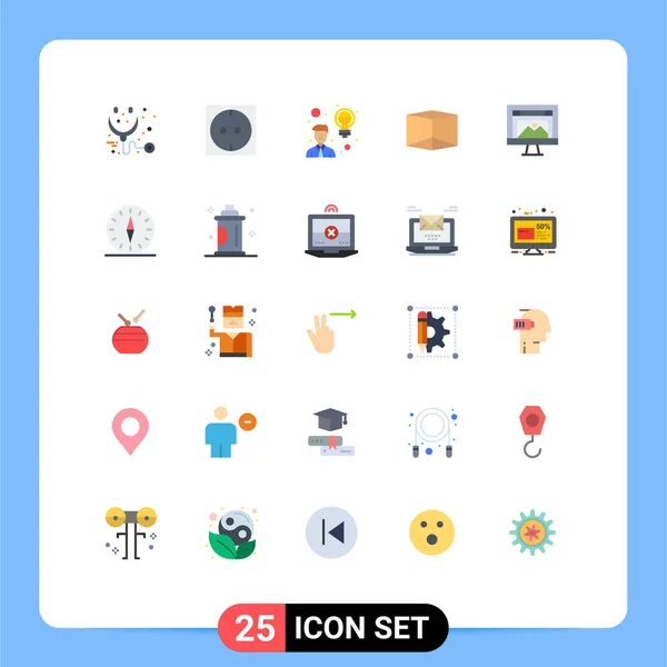 Universal Icon Group Modern Flat Colors Gps Image Idea Design — стоковый вектор