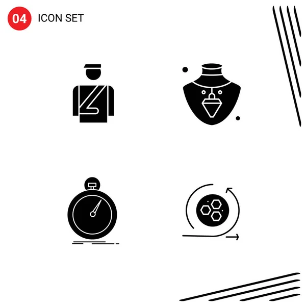 Set Modern Icons Sysymbols Signs Bellboy Optimization Service Gold Sport — Vector de stock