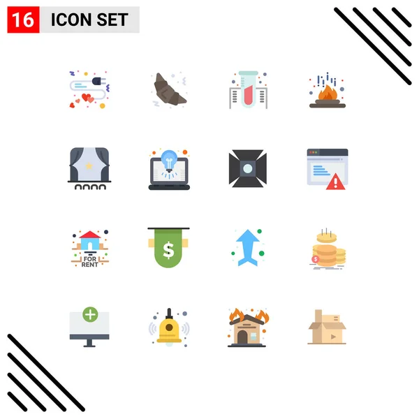 Universal Icon Symbols Group Modern Flat Colors Cinema Science Experiment — Vetor de Stock