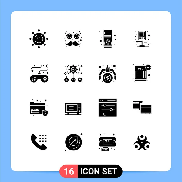 Set Commercial Solid Glyphs Pack Pad Streets Hardware Pin Destination — Stock Vector