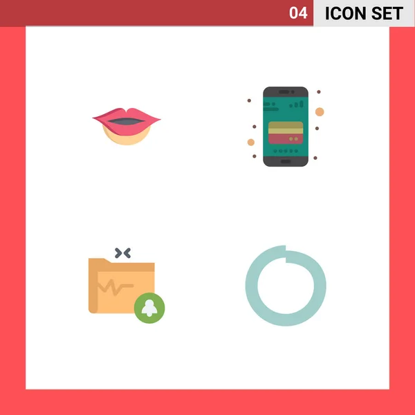 Creative Icons Modern Signs Sysymbols Lips Safe Folder Card Document — Archivo Imágenes Vectoriales