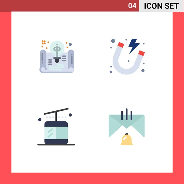 Set Icone Piatte Universali Applicazioni Web Mobili Creative Gondola Forma — Vettoriale Stock
