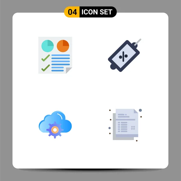 Creative Icons Modern Signs Symbols Data Cloud Report Market Gear — Stock Vector