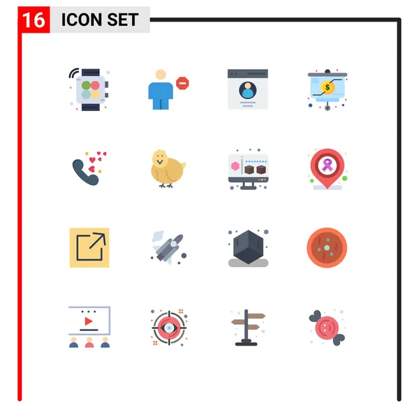 Creative Icons Modern Signs Symbols Love Money Communication Chart Presentation — Stock Vector