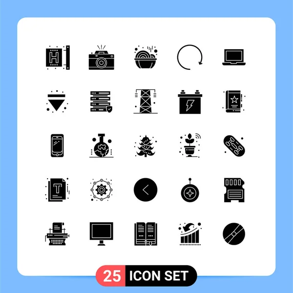 Creative Icons Modern Signs Sysymbols Device Clockwise Photo Arrow Noodles — Vector de stock