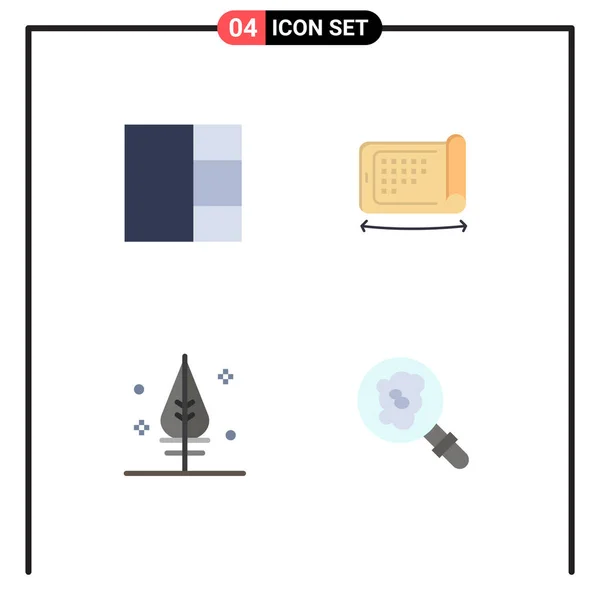 Flat Icon Pack Universal Symbols Grid Search Display Feather Pollution — Stock Vector