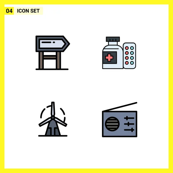 Creative Icons Modern Signs Sysymbols Direction Energy Motivation Pills Power — Vector de stock