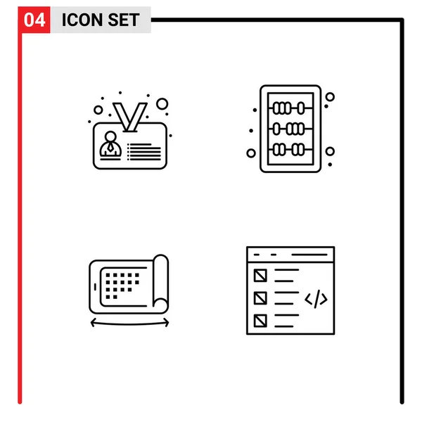 Set Icone Moderne Dell Interfaccia Utente Segni Display Utente Conoscenza — Vettoriale Stock