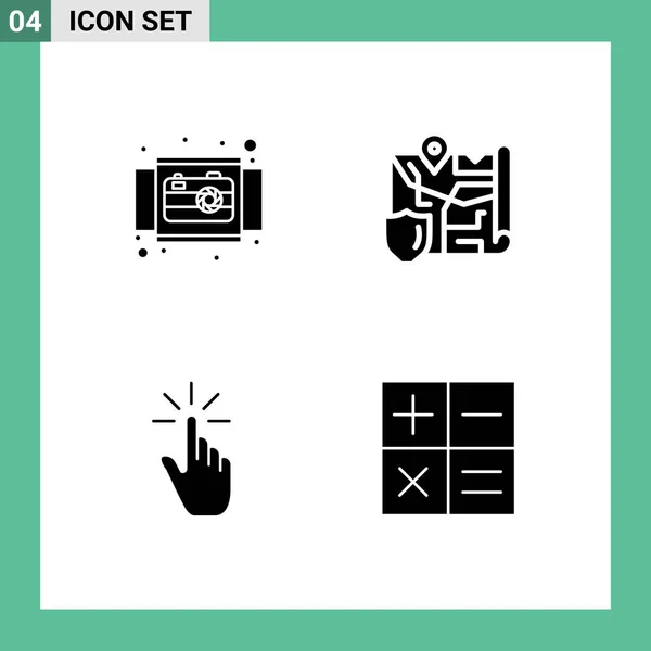 Set Modern Icons Symbols Signs Camera Click Product Map Gesture — Stock Vector