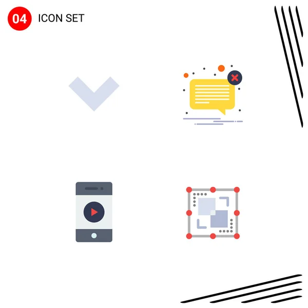 Editable Vector Line Pack Simple Flat Icons Arrow Music Alert — Vector de stock