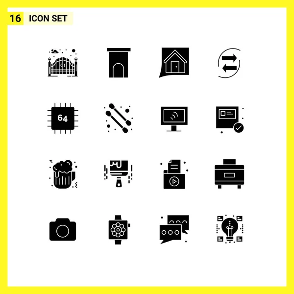 Modernes Set Von Festen Glyphen Und Symbolen Wie Exchang Chart — Stockvektor