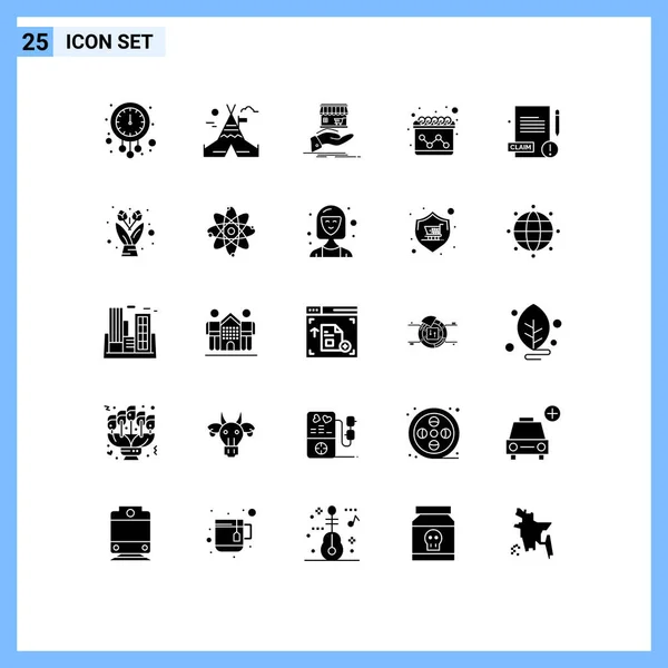 Conjunto Icones Modernos Símbolos Sinais Para Relatório Marketing Loja Calendário —  Vetores de Stock