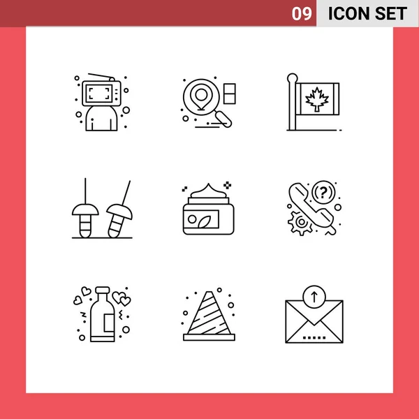 Universal Icon Symbols Group Modern Outlines Lotion Sport Flag Sabre — Vetor de Stock