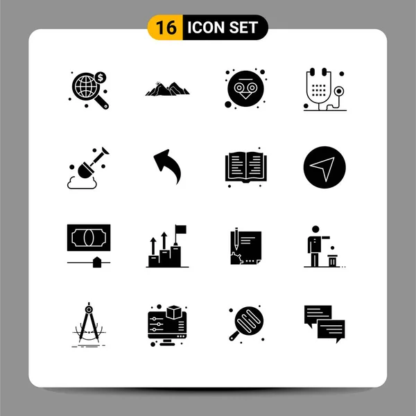 Set Modern Icons Symbols Signs Construction Health Scene Form Disease — Stock Vector