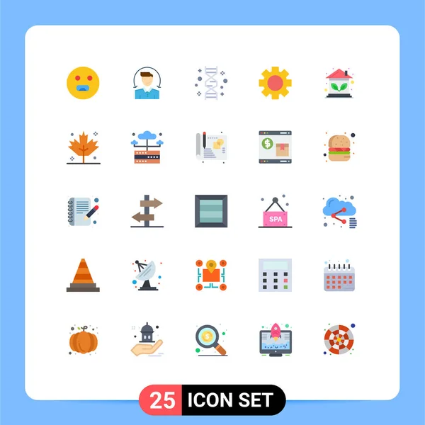 Stock Vector Icon Pack Mit Zeilenzeichen Und Symbolen Für Ökologische — Stockvektor