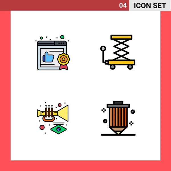 Set Modern Icons Sysymbols Signs Business Carnival Car Scissor Coding — Archivo Imágenes Vectoriales