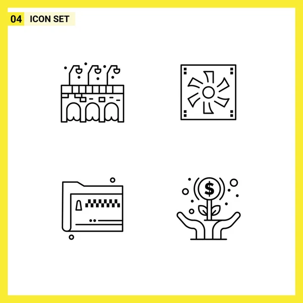Kreative Symbole Moderne Zeichen Und Symbole Der Stadt Aktien Kühler — Stockvektor