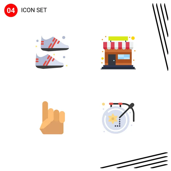 Conjunto Moderno Iconos Planos Símbolos Como Ropa Uso Deporte Tienda — Vector de stock