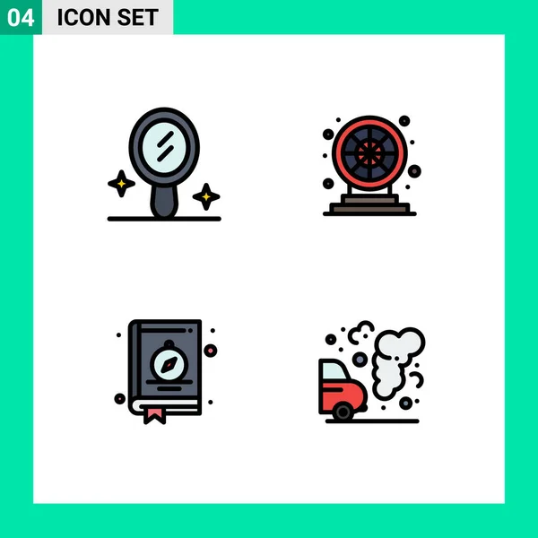 Interface Utilisateur Filledline Flat Color Pack Signes Symboles Modernes Intérieur — Image vectorielle