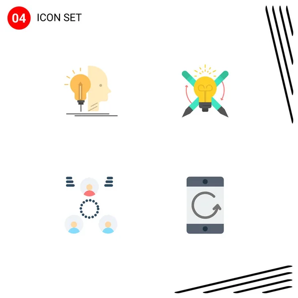 Conjunto Icones Modernos Símbolos Sinais Para Usuário Empregado Programação Luz — Vetor de Stock