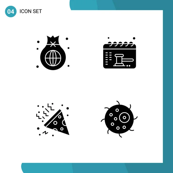 Icône Vectorielle Paquet Signes Symboles Ligne Pour Sac Confettis Global — Image vectorielle