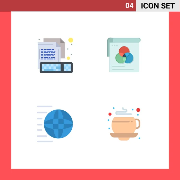 User Interface Flat Icon Pack Modern Signs Sysymbols Coding Delivery — Vector de stock