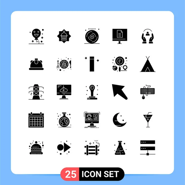 Creative Icons Modern Signs Symbols Care Online Birthday Internet Business — Stock Vector