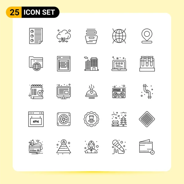 Creative Icons Modern Signs Sysymbols Location Iot Technology Internet Things — Vector de stock