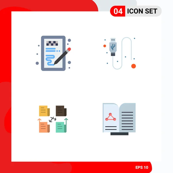 Set Dari Ikon Datar Komersial Pak Untuk Kreatif Pertukaran Ide - Stok Vektor