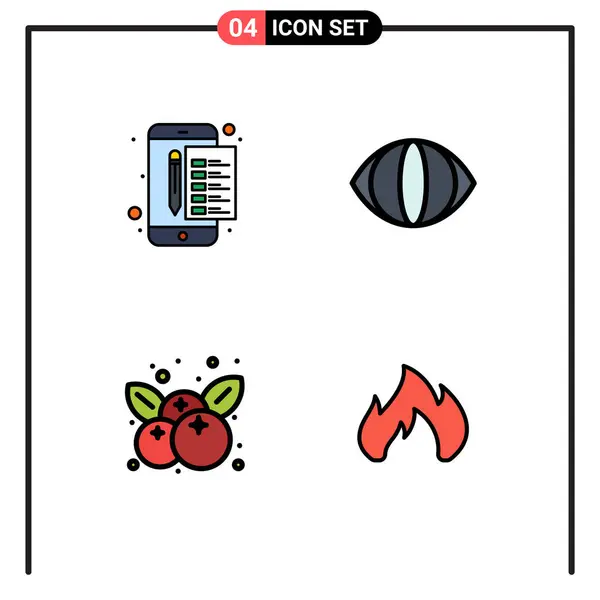 Stock Vector Icon Pack Líneas Símbolos Para Archivar Fruta Sello — Archivo Imágenes Vectoriales