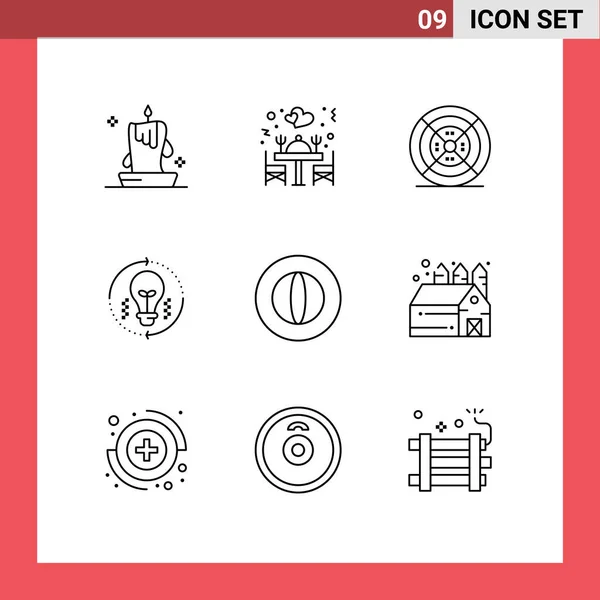 Stock Vector Icon Pack Line Signs Symbols Refresh Light Table — Stock Vector