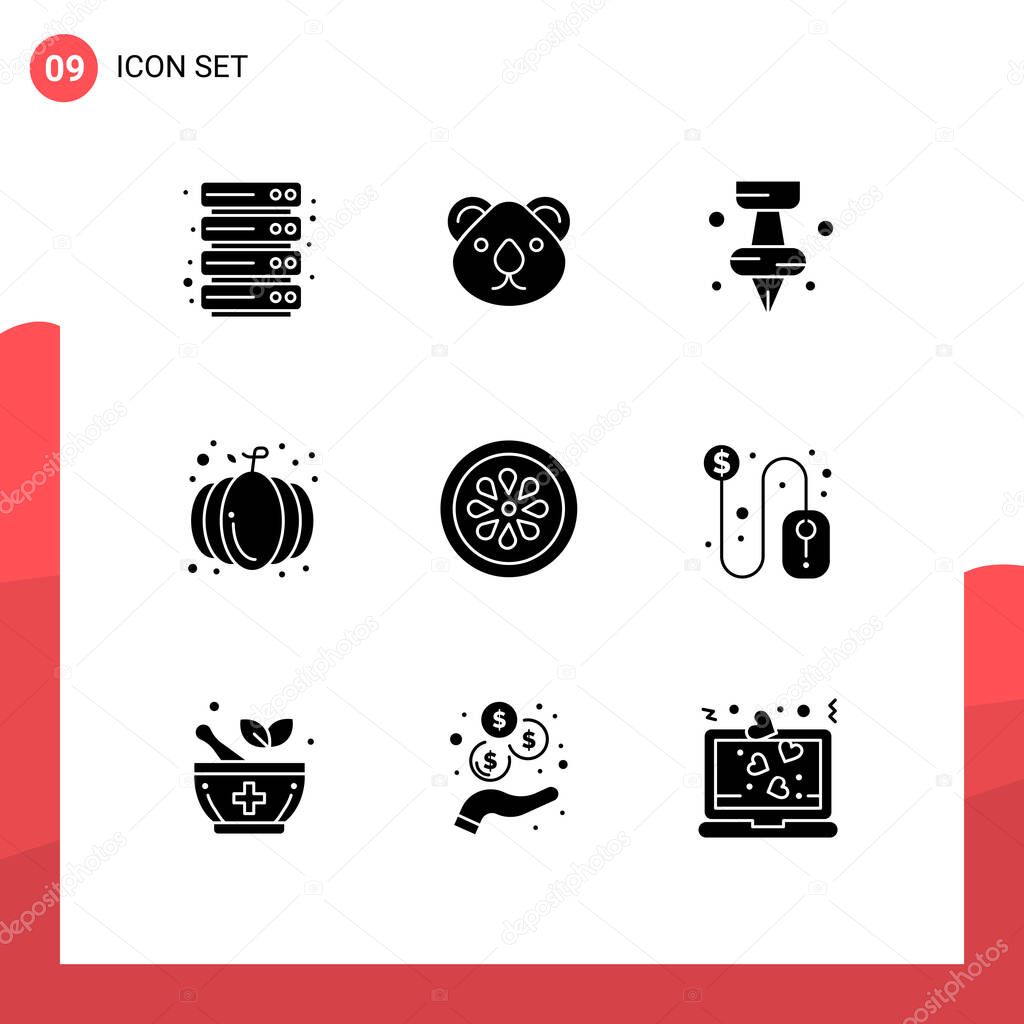 Group Of 9 Solid Glyphs Signs And Symbols For Food Drink Education Pumpkin Halloween Editable Vector Design Elements Premium Vector In Adobe Illustrator Ai Ai Format Encapsulated Postscript Eps Eps Format