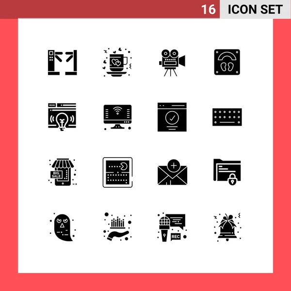 Creative Icons Modern Signs Sysymbols Interface Sports Love Scale Education — Vector de stock