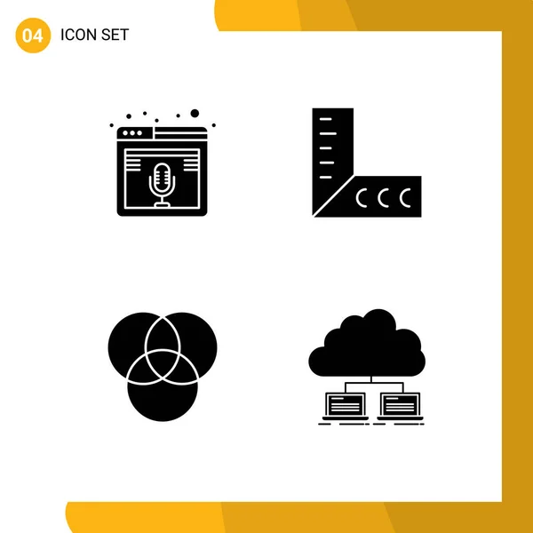 Set Von Modernen Symbolen Symbole Zeichen Für Internet Cloud Podcast — Stockvektor