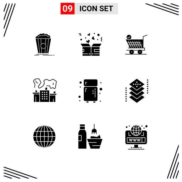 Пакет Творческих Символов Электронного Ядерного Любовного Индустриального Картонного Столового Дизайна — стоковый вектор