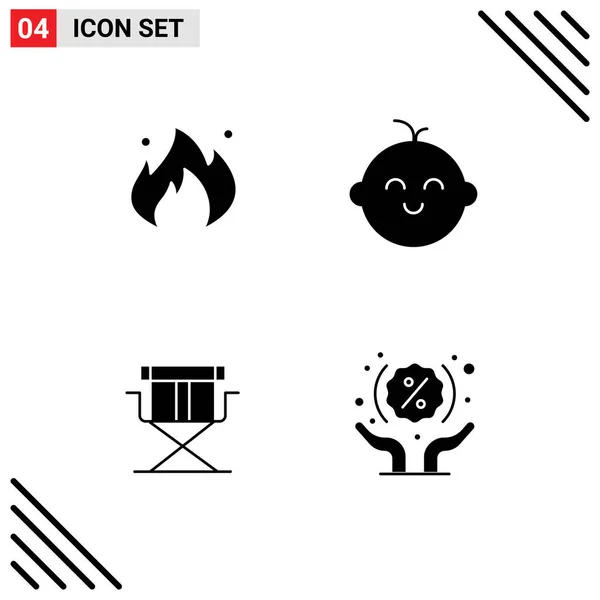 Universal Icon Symbols Group Modern Solid Glyphen Fire Direktoren Bau — Stockvektor