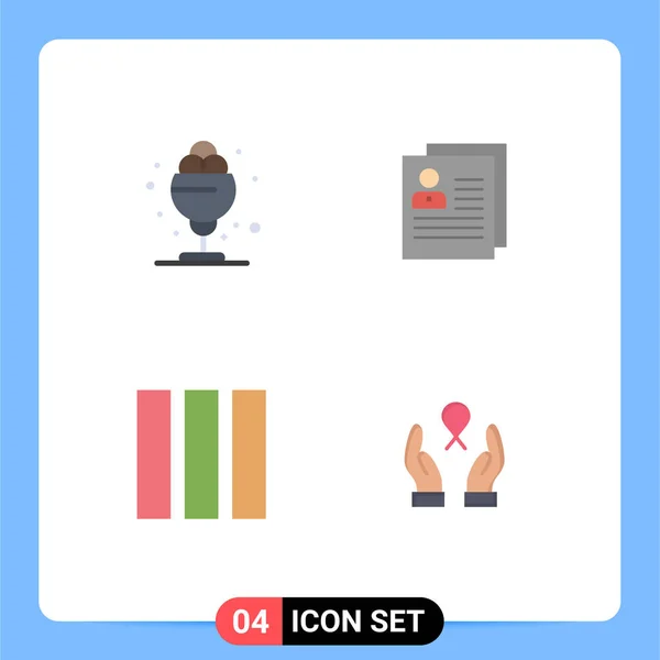 Mobile Interface Flat Icon Set Pictograms Desert Personal Treat Contact — Archivo Imágenes Vectoriales