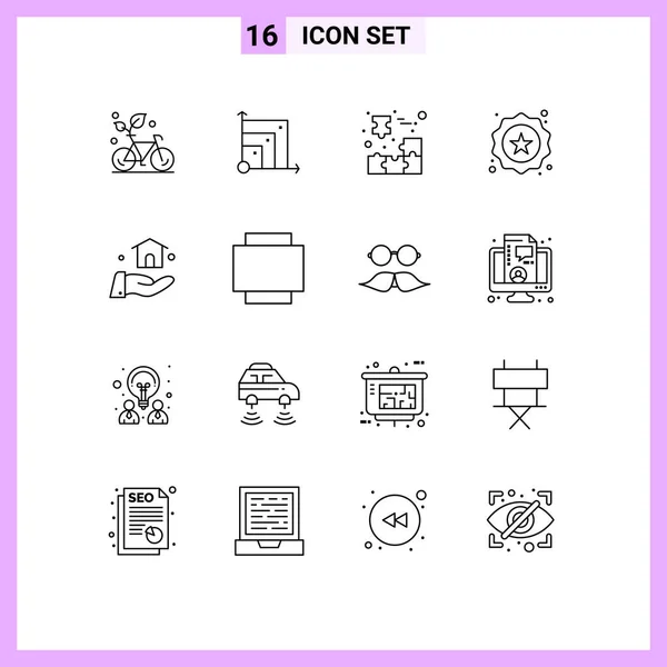 Stock Vector Icon Pack Line Signs Symbols Shopping Label Scince — Stock Vector