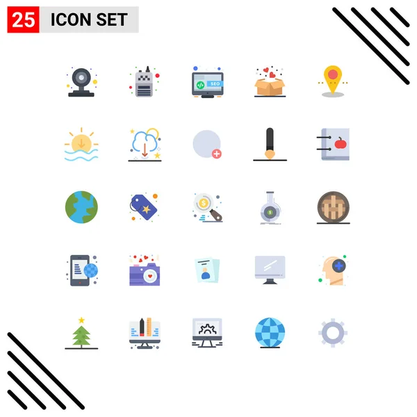 Universal Icon Symbols Group Cores Planas Modernas Localização Muslim Desktop — Vetor de Stock