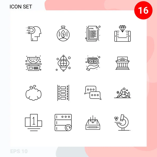 2014 Mobile Interface Outline Set Pictograms Shopping Online Power Mobile — 스톡 벡터
