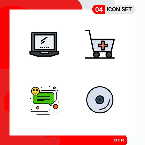 Stock Vector Icon Pack Líneas Signos Símbolos Para Ordenador Burbuja — Vector de stock