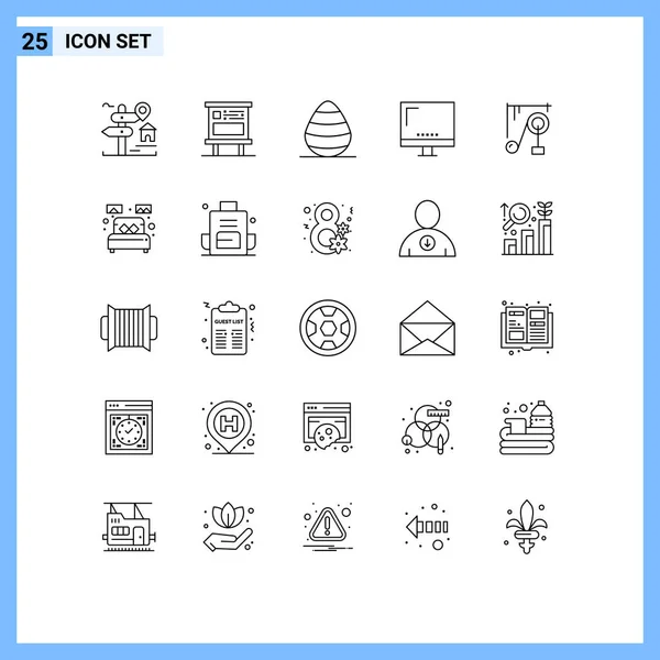 Stock Vector Icon Pack Line Signs Symbols Imac Devices Marketing — стоковый вектор